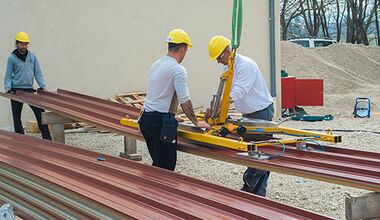 Vakuum-Sauganlage für Montage von Wand. und Dachpaneelen