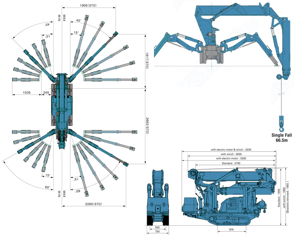 MRK 126.0 assembly crane with a capacity of 2.98 tonnes | MRK 114.0 N mini crane - with articulated arm boom, load capacity of 0.995 t