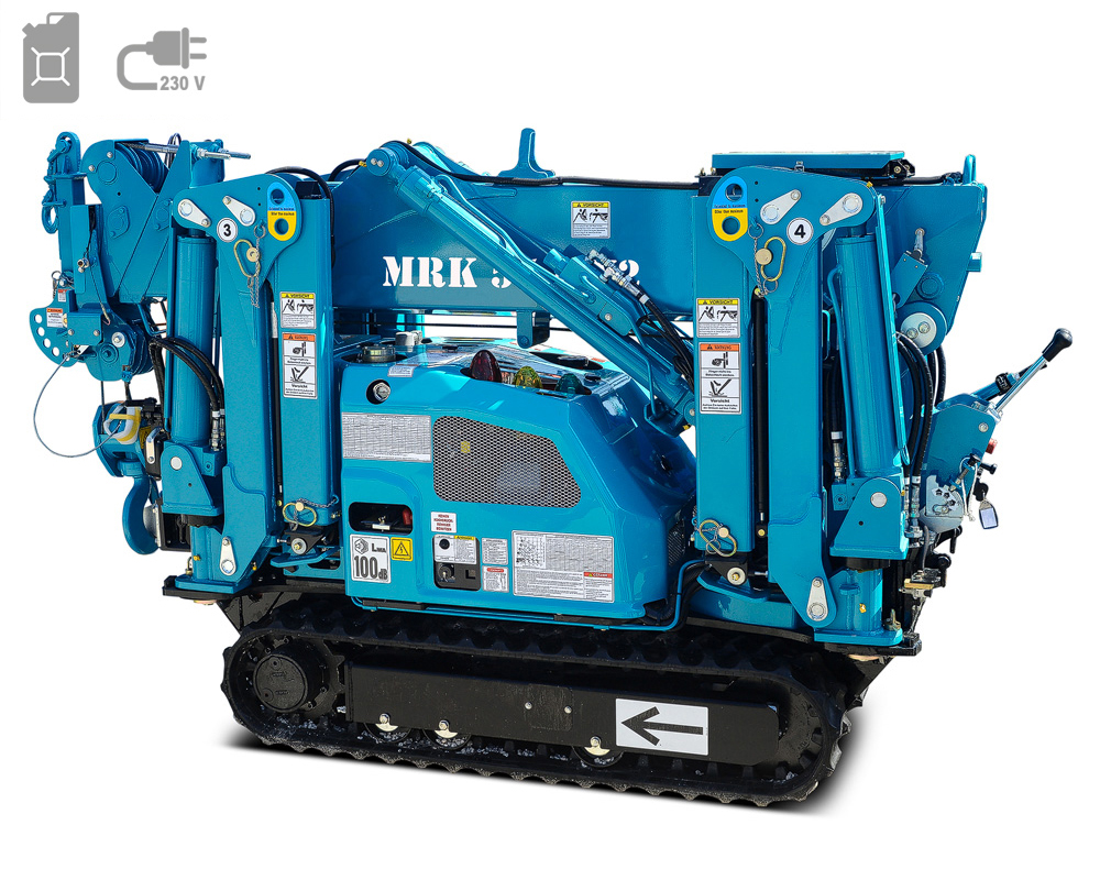 Mini crane for indoor and outdoor use with a load capacity of 1.7 tons