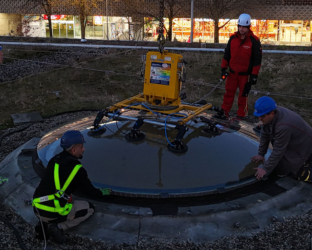 VSG 600 KR SP - Vacuum Suction Systems for Spherically Curved Panes, up to 600 kg | VSG 600 KR SP - Vacuum Suction Systems for Spherically Curved Panes, up to 600 kg